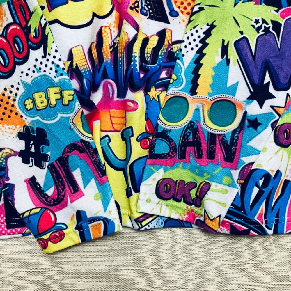 Unbranded Graffiti Pop Art Top Womens Large Multicolor Excellent Long Sleeve - Picture 7 of 8